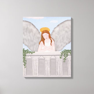 Lienzo Ángel clásico con imagen de tela de cabezal inclin