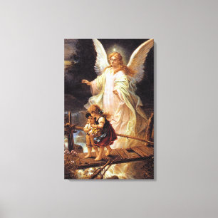 Lienzo Ángel de la guarda y niños