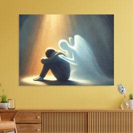 Lienzo Ángel de Luz Silencioso Consuelo Sanación Espiritu