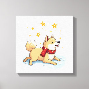 Lienzo Ángel de nieve Samoyedo