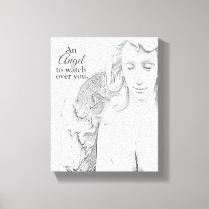 Lienzo Ángel De Vigilar Sobre Ti Blk Whetch Canvas Art