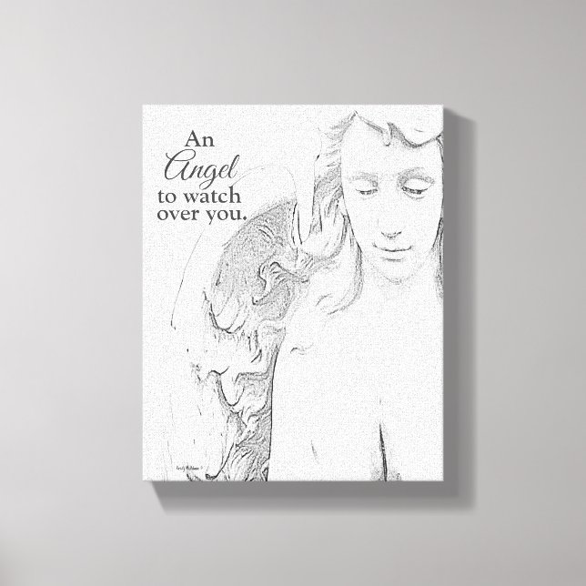 Lienzo Ángel De Vigilar Sobre Ti Blk Whetch Canvas Art (Anverso)