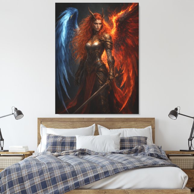 Lienzo Angel & Demon – Guardian of Light and Fire  (Insitu(Dormitorio))