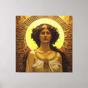 Lienzo Ángel Dorado Mensajero Brillante de Luz