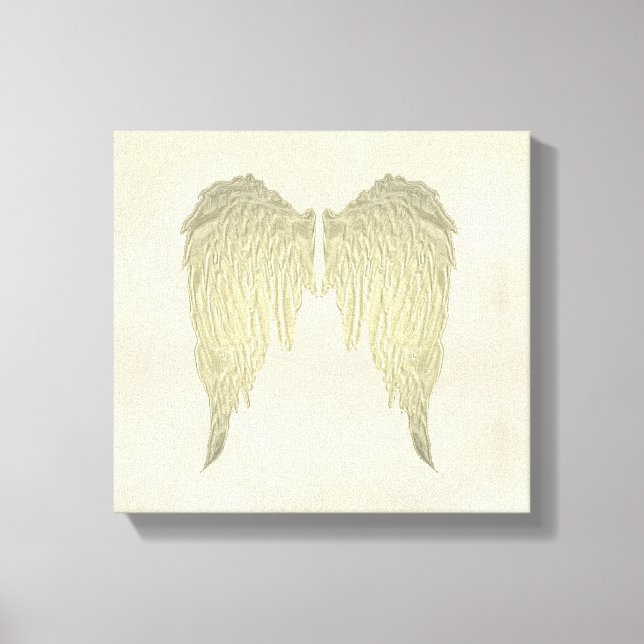 Lienzo Angel Wings Gold Wall colgando pintura en tela (Anverso)
