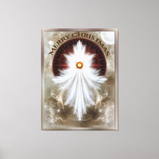 Lienzo Angel Wings Snowflake Feliz Navidad (Anverso)