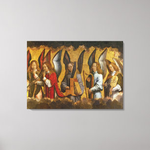 Lienzo Ángeles que tocan los instrumentos musicales