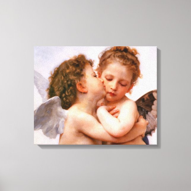 Lienzo Angels First Kiss, Bella Artes de Bouguereau (Anverso)