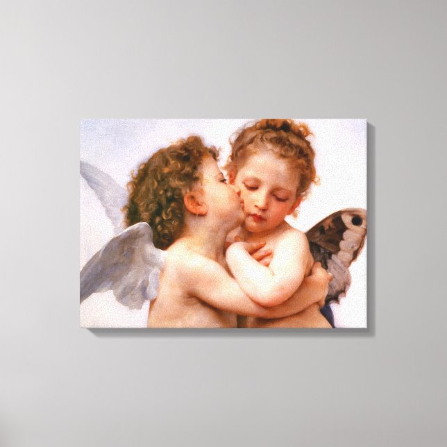 Lienzo Angels First Kiss, Bella Artes de Bouguereau (Anverso)