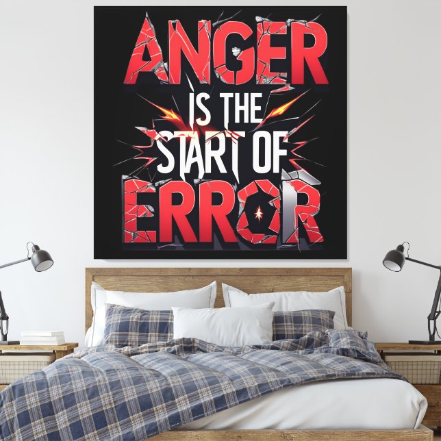 Lienzo Anger is the Start of Error | Powerful Quote (Insitu(Dormitorio))