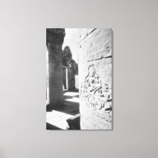 Lienzo Angkor Cambodia, Apsara tallando el Bayón 2 (Anverso)