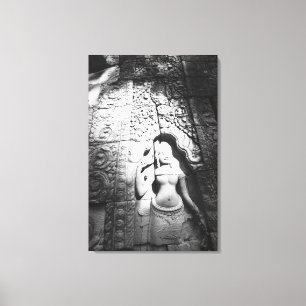 Lienzo Angkor Camboya, Apsara tallada en El Bayon