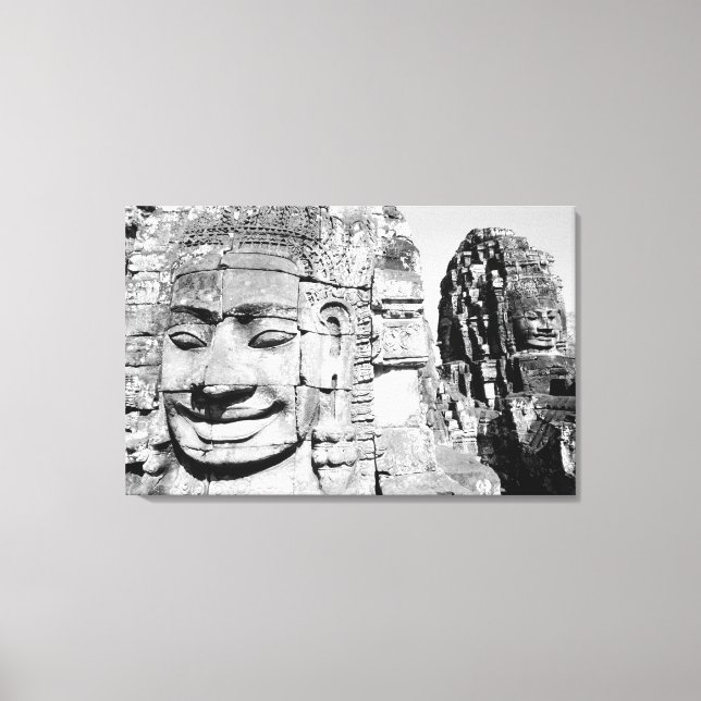 Lienzo Angkor Camboya, Cabezas El Bayon (Anverso)