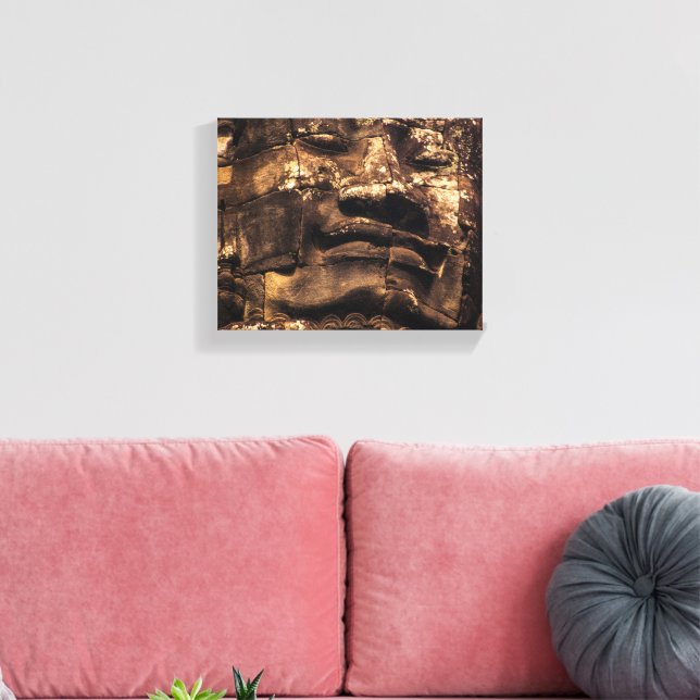 Lienzo Angkor Wat Cambodia Buddha Totem - Canvas Wall Art (Insitu (Sala de estar))