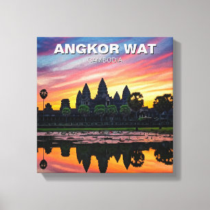 Lienzo Angkor Wat Cambodia Sunset