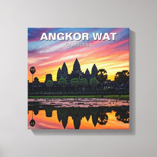Lienzo Angkor Wat Cambodia Sunset (Anverso)