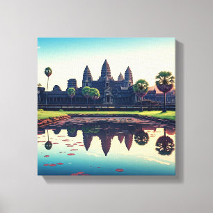 Lienzo Angkor Wat Camboya al amanecer