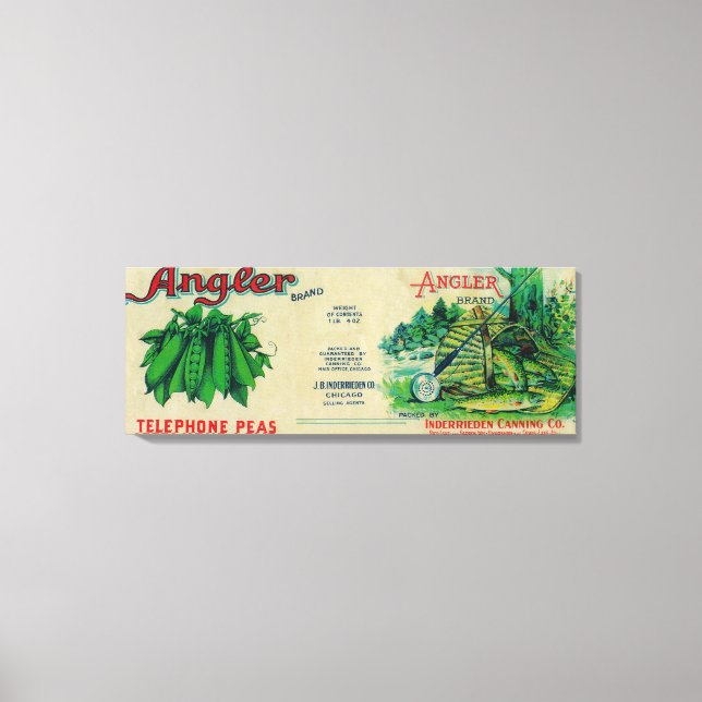 Lienzo Angler Peas LabelChicago, IL (Anverso)