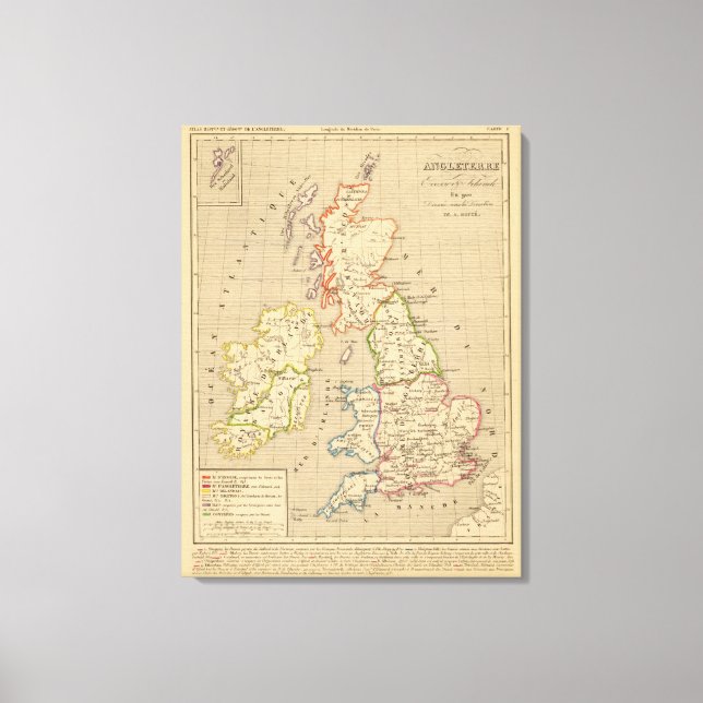 Lienzo Angleterre, Ecosse & Irlande en 900 (Anverso)