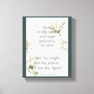Lienzo Animación de Escritura Biblia Cita Flor Blanca