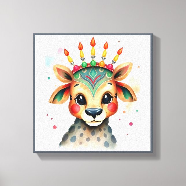 Lienzo Animados festivos Kwanzaa Animales salvajes disfra (Anverso)