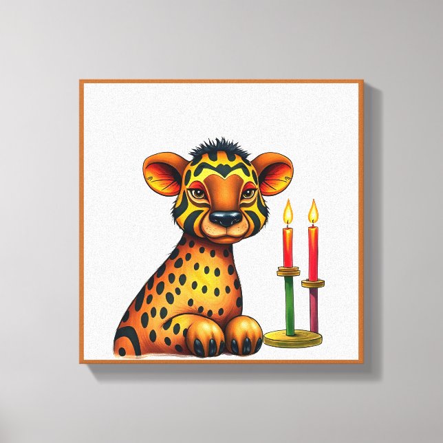 Lienzo Animados festivos Kwanzaa Animales salvajes disfra (Anverso)