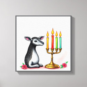Lienzo Animados festivos Kwanzaa Animales salvajes disfra