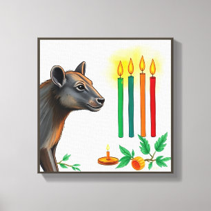 Lienzo Animados festivos Kwanzaa Animales salvajes disfra