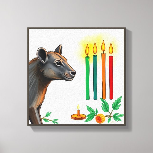 Lienzo Animados festivos Kwanzaa Animales salvajes disfra (Anverso)