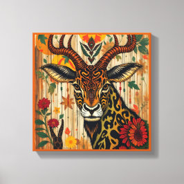 Lienzo Animados festivos Kwanzaa Animales salvajes disfra