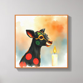 Lienzo Animados festivos Kwanzaa Animales salvajes disfra