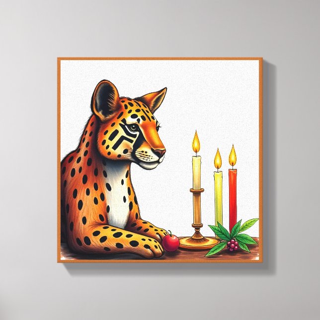 Lienzo Animados festivos Kwanzaa Animales salvajes disfra (Anverso)