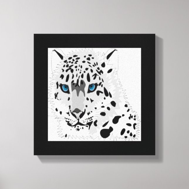 LIENZO ANIMAL DE LEOPARTE DE NIEVE (Anverso)