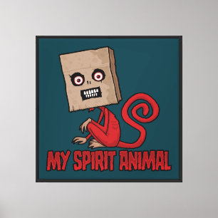 Lienzo Animal Espiritual del Mono Enmascarado Maniático