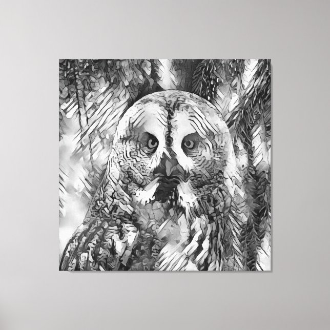 Lienzo AnimalArtBW_Owl_001 (Anverso)