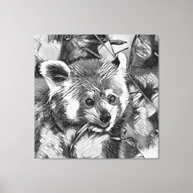 Lienzo AnimalArtBW_RedPanda_003 (Anverso)