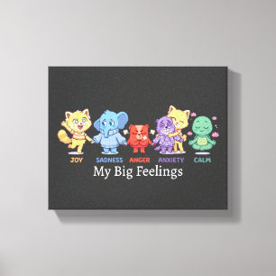 Lienzo Animales Adorables Kawaii Salud Mental Emociones &