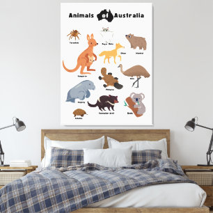 Lienzo Animales de Australia Fauna Australiana