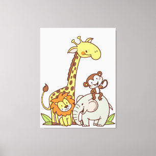 Lienzo Animales de Dibujos Animados Adorables – Jirafa, L
