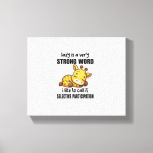 Lienzo Animales De Girafa - El Perezoso Es Una Palabra Mu