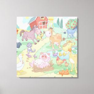 Lienzo Animales de granja personalizado/Lienzo envuelto