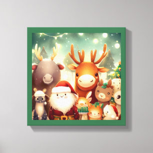 Lienzo Animales de Navidad 8