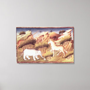 Lienzo Animales míticos en el desierto