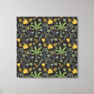 Lienzo Animales tropicales patrón sin soldadura árbol de 