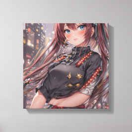 Lienzo Anime Chica AI Generative