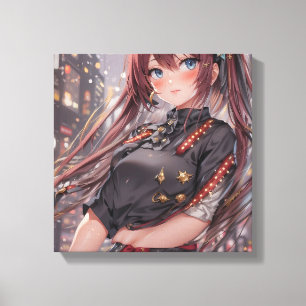 Lienzo Anime Chica AI Generative