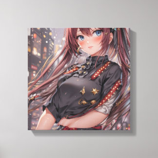 Lienzo Anime Chica AI Generative