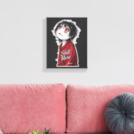 Lienzo Anime oscuro "Still Here" Estética Ilustración gót