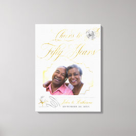 Lienzo Aniversario de Bodas de Oro número 50 Foto Rosas D