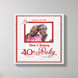 Lienzo Aniversario de bodas de rubí 11x11-inch 40º Foto